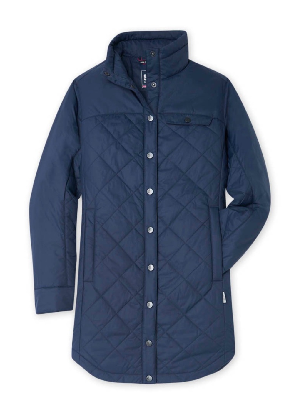 Stio Navy Diamond-Quilted Snap-Front Jacket